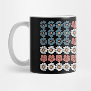 American Flag Flowers 4th of July Day Floral Patriotic Mug